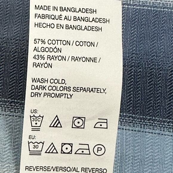 VanHeuse Size L /G Men’s Chambray Short Sleeve  Button  Shirt - Picture 4 of 10